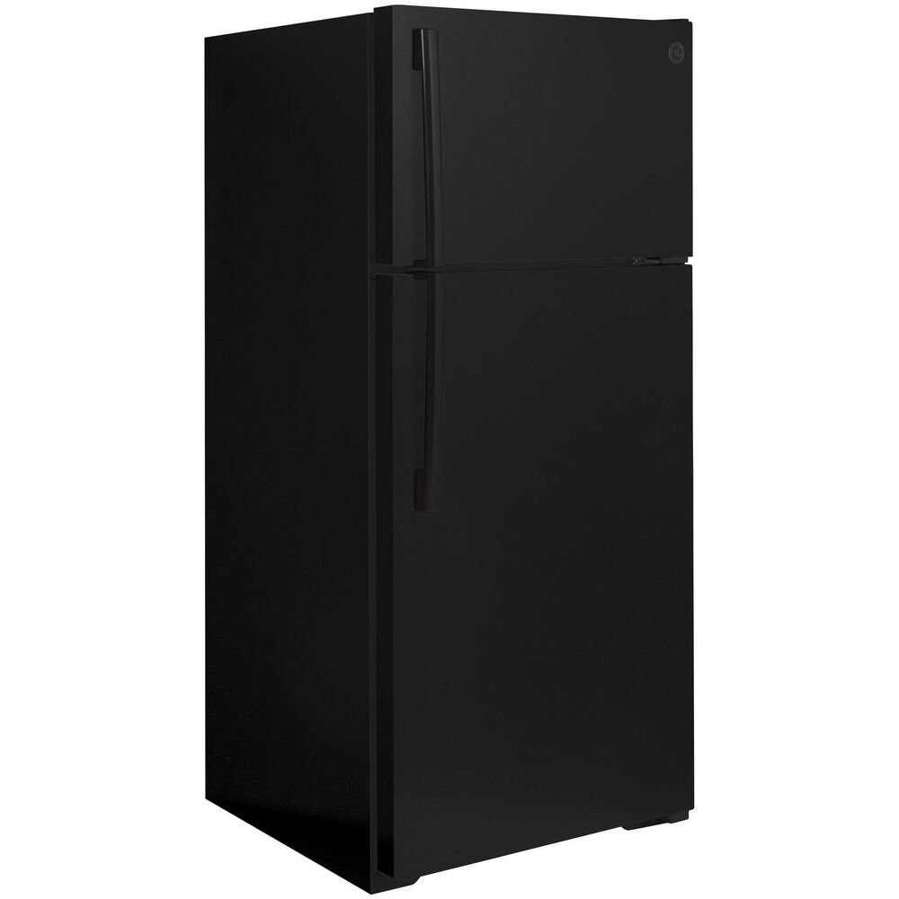 GE Appliances 16.6 Cu Ft. Top Freezer Refrigerator in Black, , large