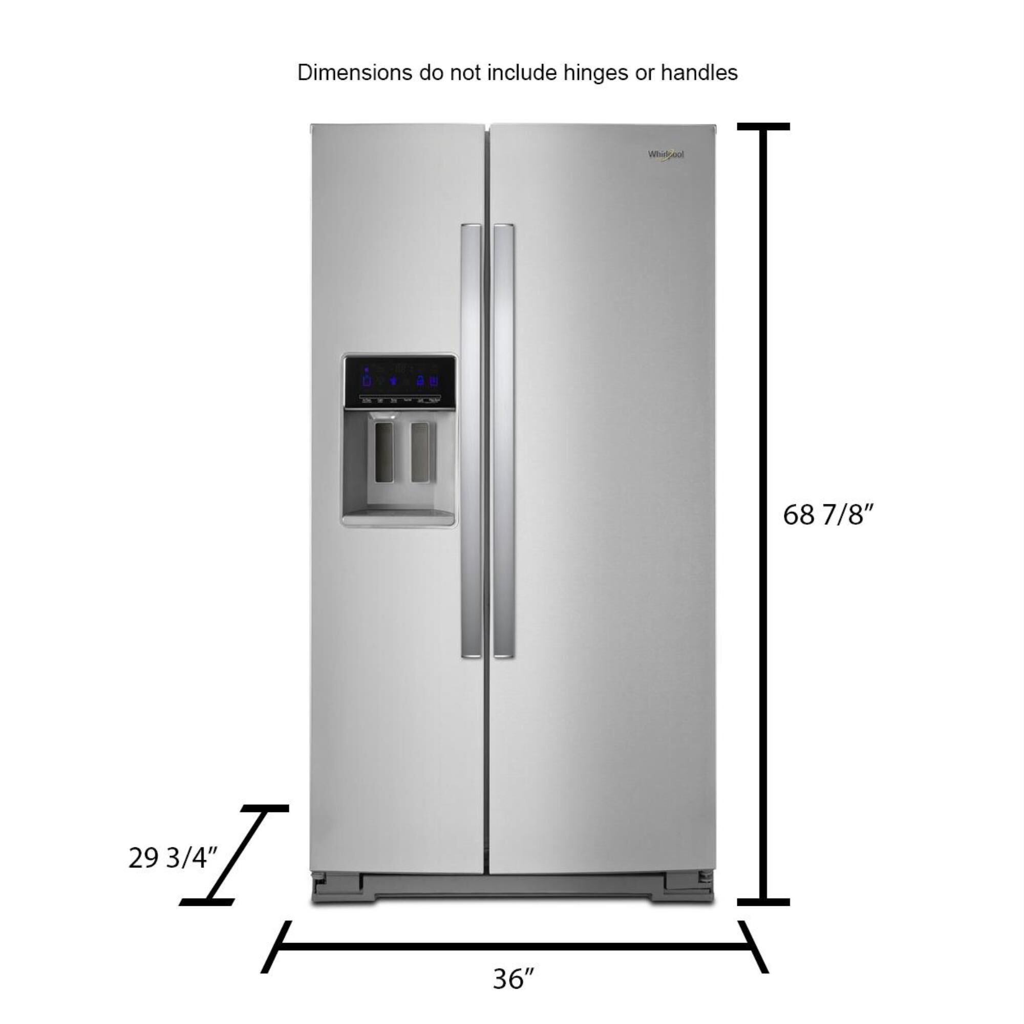 how wide is a side by side fridge