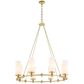 Quorum Lee Blvd 2.0 8 Light Chandelier in Aged Brass, , large