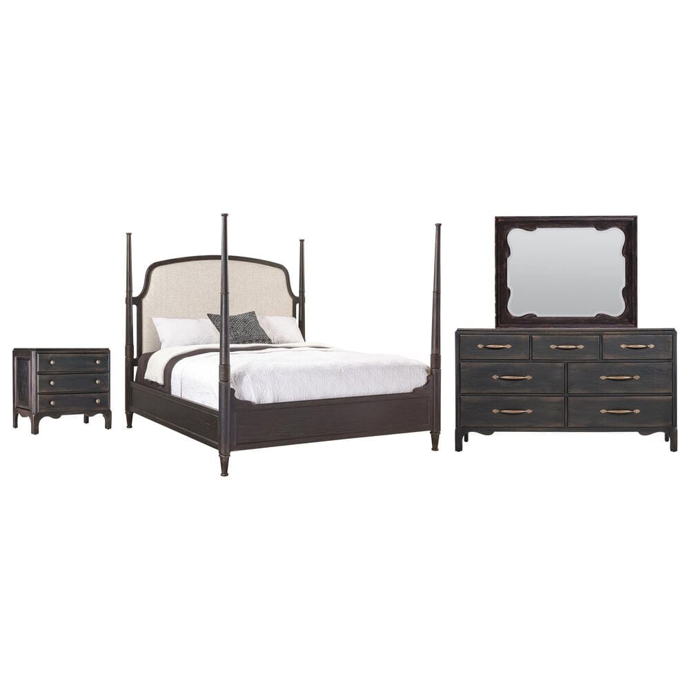 Hooker Furniture Americana 4-Piece King Bedroom Set in Black, , large