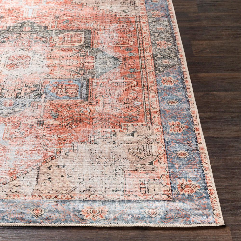 Surya Amelie  AML-2309 2&#39;7&quot; x 14&#39; Terracotta, Ivory, Butter, Black, Blush and Blue Runner, , large