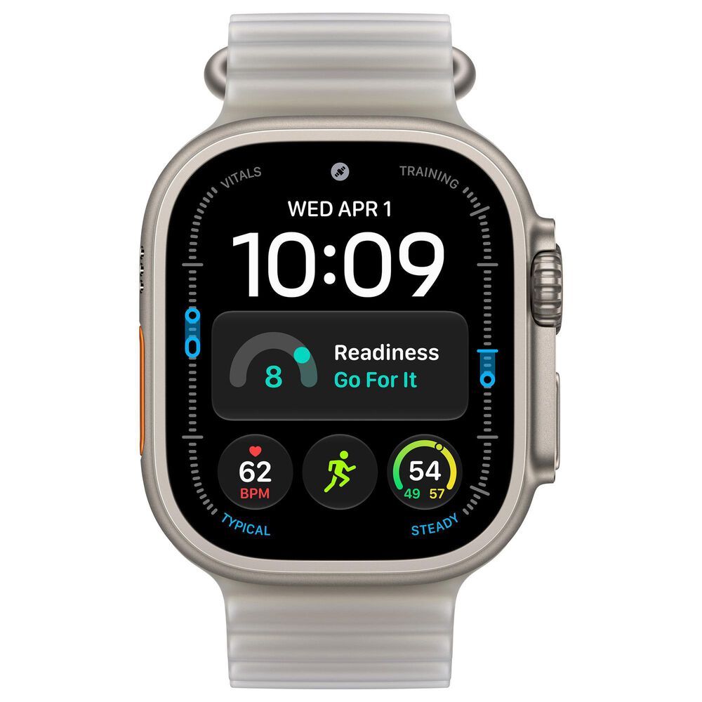 Apple Watch Ultra 4 (GPS + Cellular) 49mm Natural Titanium Case with Translucent Gray Ocean Band, , large