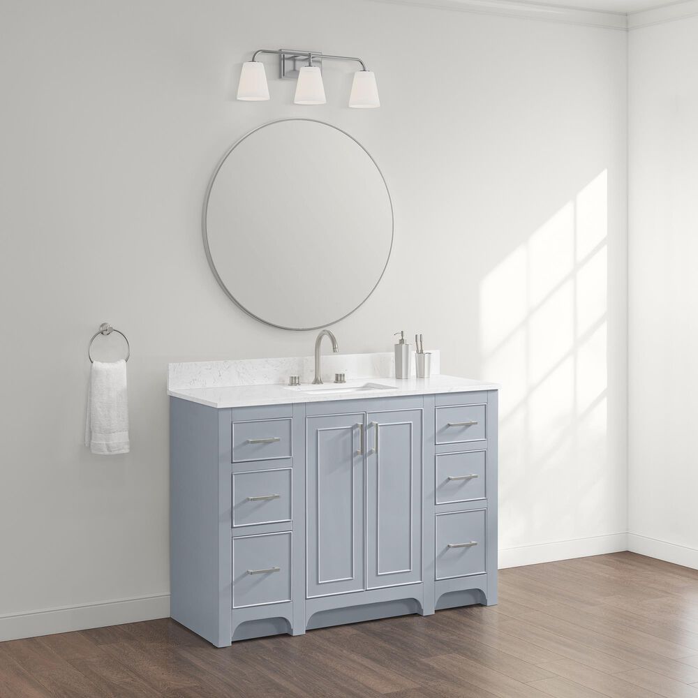 37B Lucerne 48" Single Bathroom Vanity in Soft Blue with Marble Top and Backsplash, , large