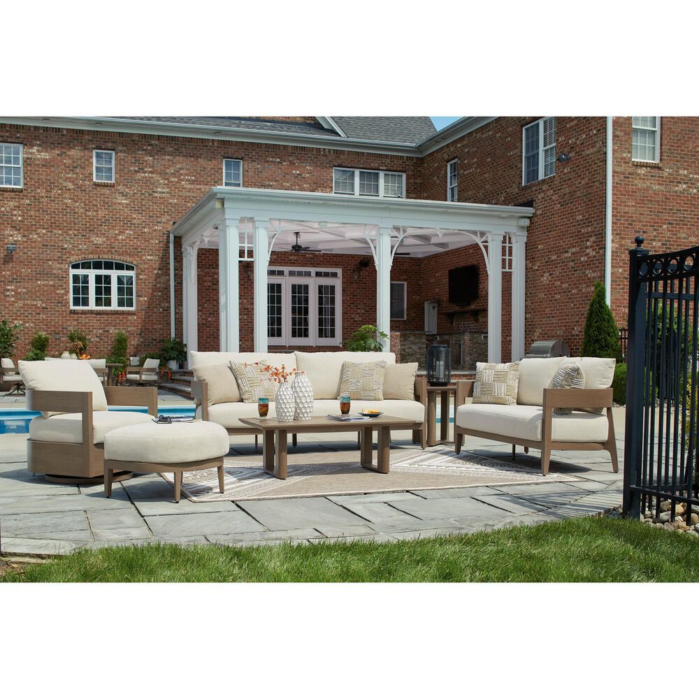 Ashley Serene Bay Patio Sofa in White, , large