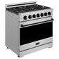Thor Kitchen Gordon Ramsay 6 Cu. Ft. Professional Gas Range with Black Handle Kit in Stainless Steel, , large