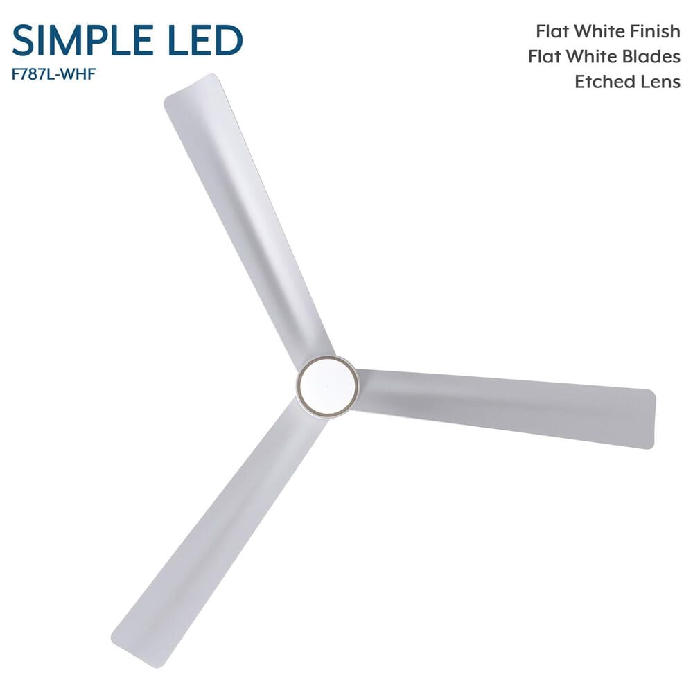 Minka-Aire Simple 52" Indoor/Outdoor Ceiling Fan with LED Light in Flat White, , large