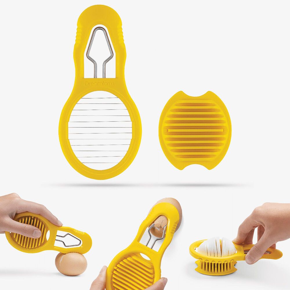Dreamfarm Eggler Egg Cracker Peeler Slicer in Yellow and Stainless Steel, , large