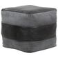 Lumisource Cobber Canvas Pouf in Black and Grey, , large
