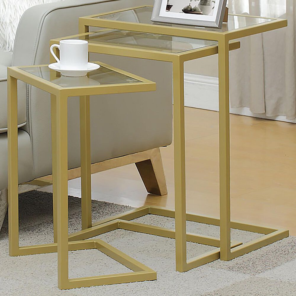 Carolina Cottage Addison Nesting Table Set in Gold, , large