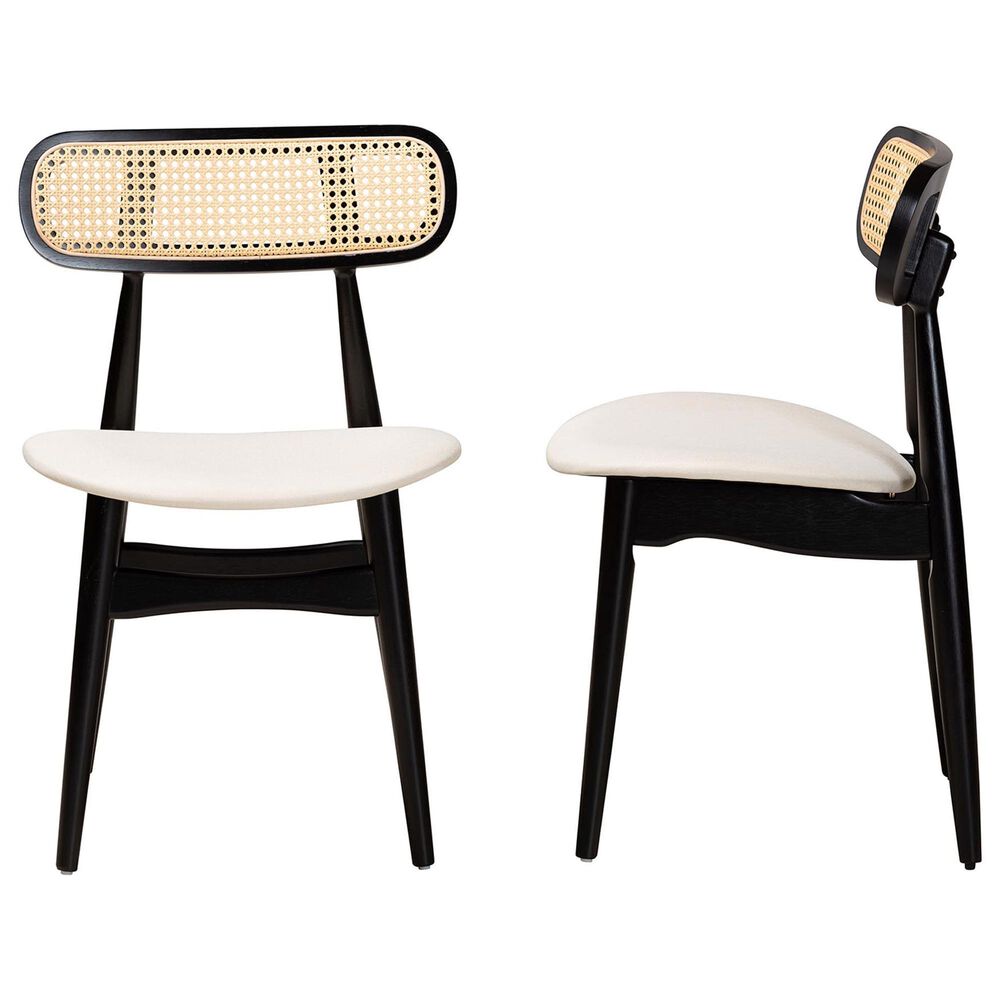 Baxton Studio Tarana Side Chair in Black and Light Brown (Set of 2), , large