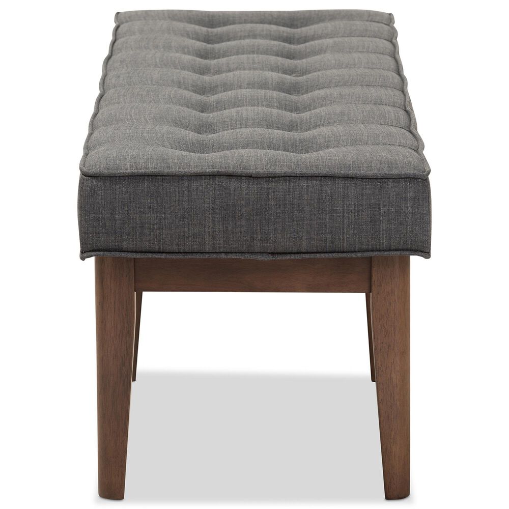 Baxton Studio Lucca Bench in Dark Grey, , large