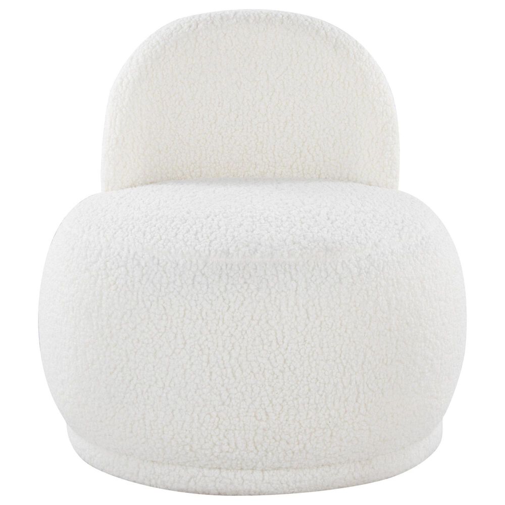 Lumisource Kimi Accent Chair in White Sherpa, , large