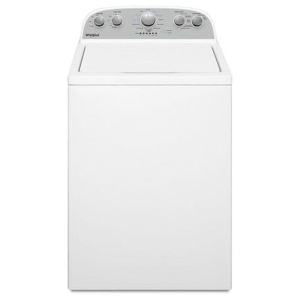 Whirlpool 3.9 Cu. Ft. Top Load Washer and a 7.0 Cu. Ft. Front Load Gas Dryer in White, , large