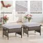 Sunwell Garden 5-Piece Patio Conversation Set with Swivel Chairs in Beige, , large