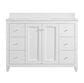 37B Claudine 48" Single Bathroom Vanity in Bright White with Glossy White Composite Stone Top and Backsplash, , large