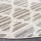 Safavieh Cabana CBN333F 6"7" Round Grey and Ivory Indoor/Outdoor Area Performance Rug, , large