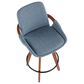 Lumisource Cosmo Swivel Counter Stool with Blue Noise Cushion in Walnut and Black, , large