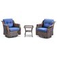 Sunwell Garden 3-Piece Patio Swivel Glider Set with 19.7" Side Table in Navy, , large