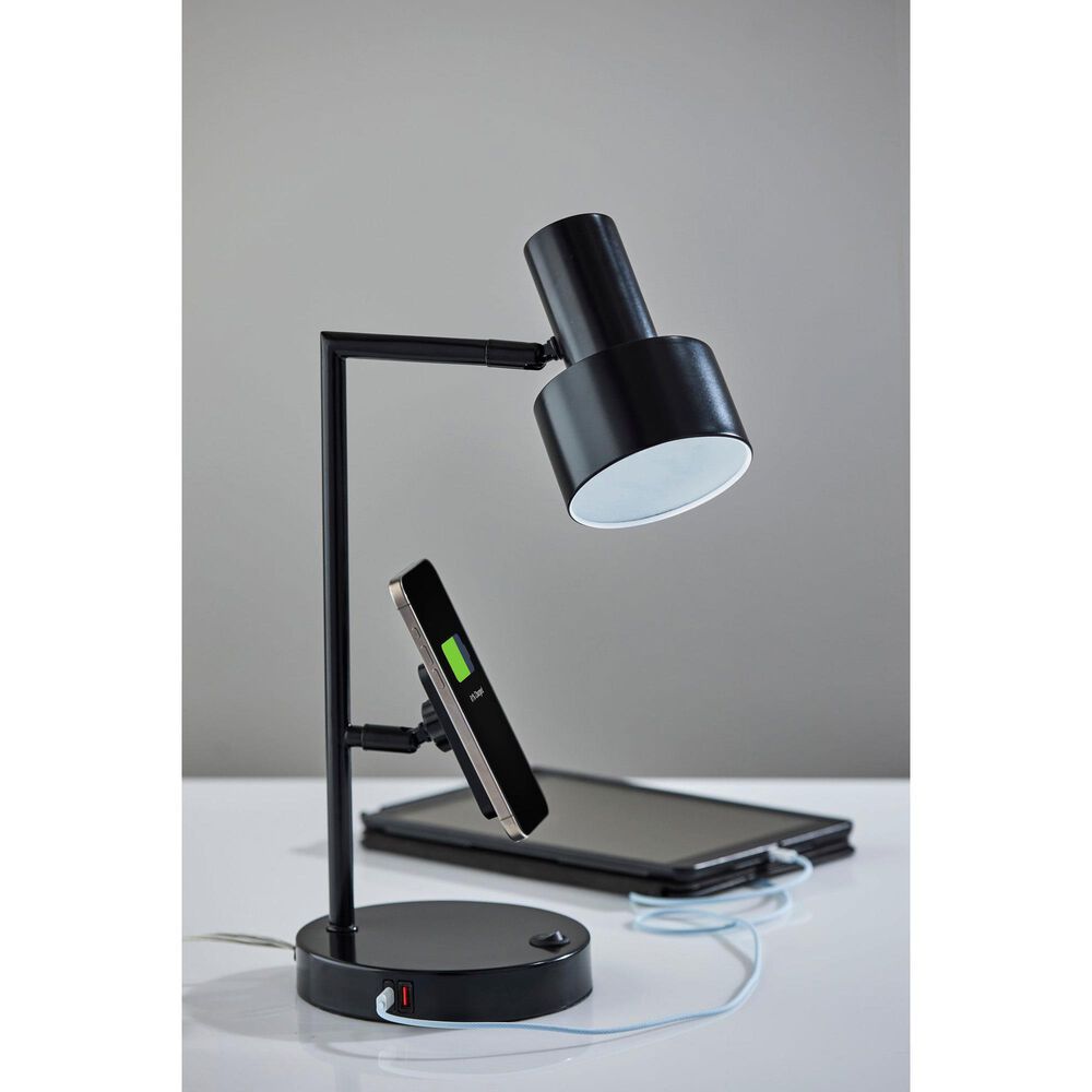 Adesso Rowe Desk Lamp in Black, , large