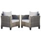 HOMLUX 28" Patio Single Chair in Grey (Set of 2), , large