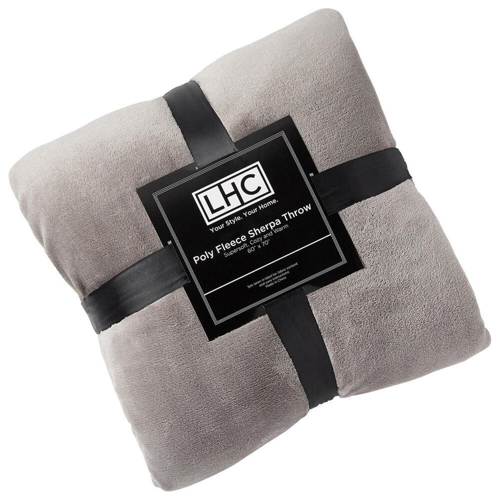 Timberlake Lavish Home Plush Woven Sherpa Throw In Stone And White Nebraska Furniture Mart