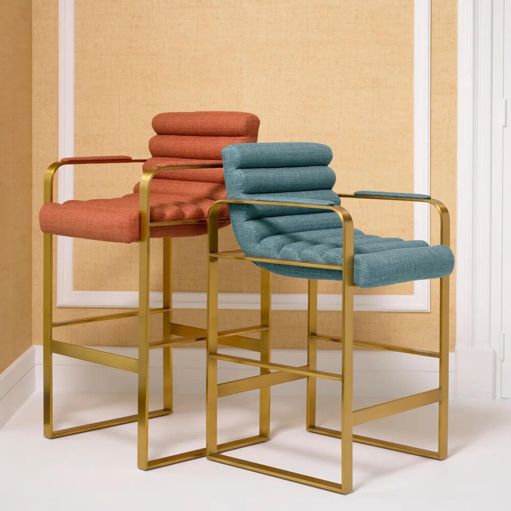 Eichholtz Olsen Counter Stool in Brushed Brass, , large