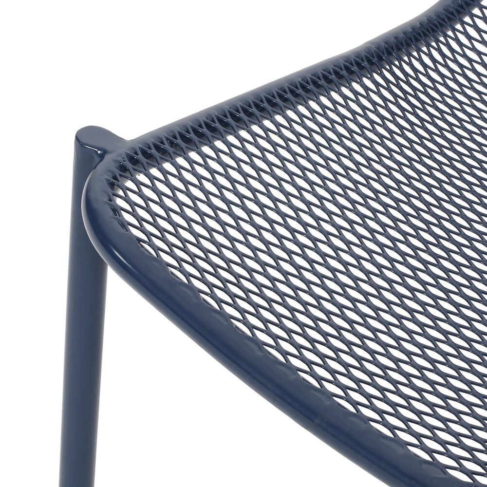 Hearth and Haven Kincaid Outdoor Stackable Mesh Chair in Navy (Set of 2), , large