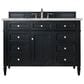 James Martin Vanities Brittany 48" Single Bathroom Vanity in Black Onyx with 3 cm Victorian Silver Quartz Top and Rectangular Sink, , large