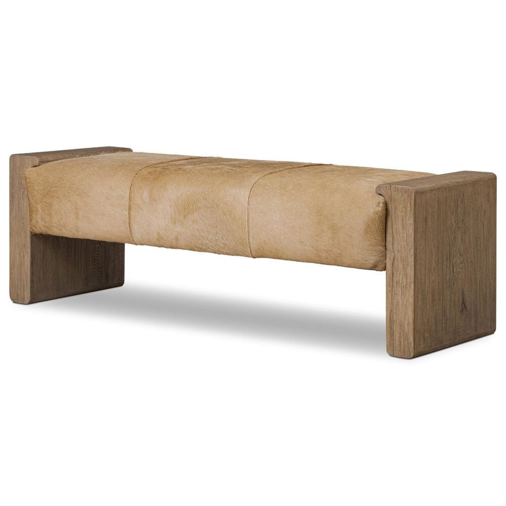 Four Hands Knox Accent Bench in Light Hair, , large