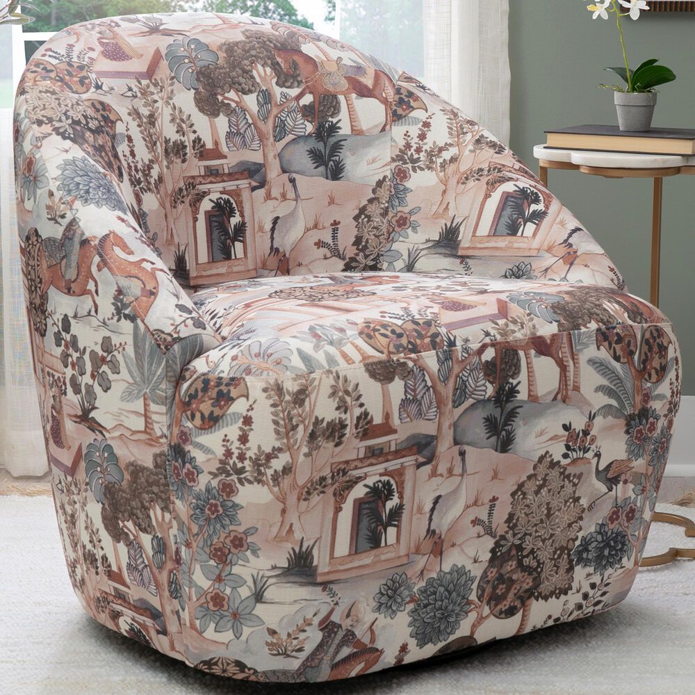 Linon Home Decor Carlos Swivel Chair in Multicolor, , large