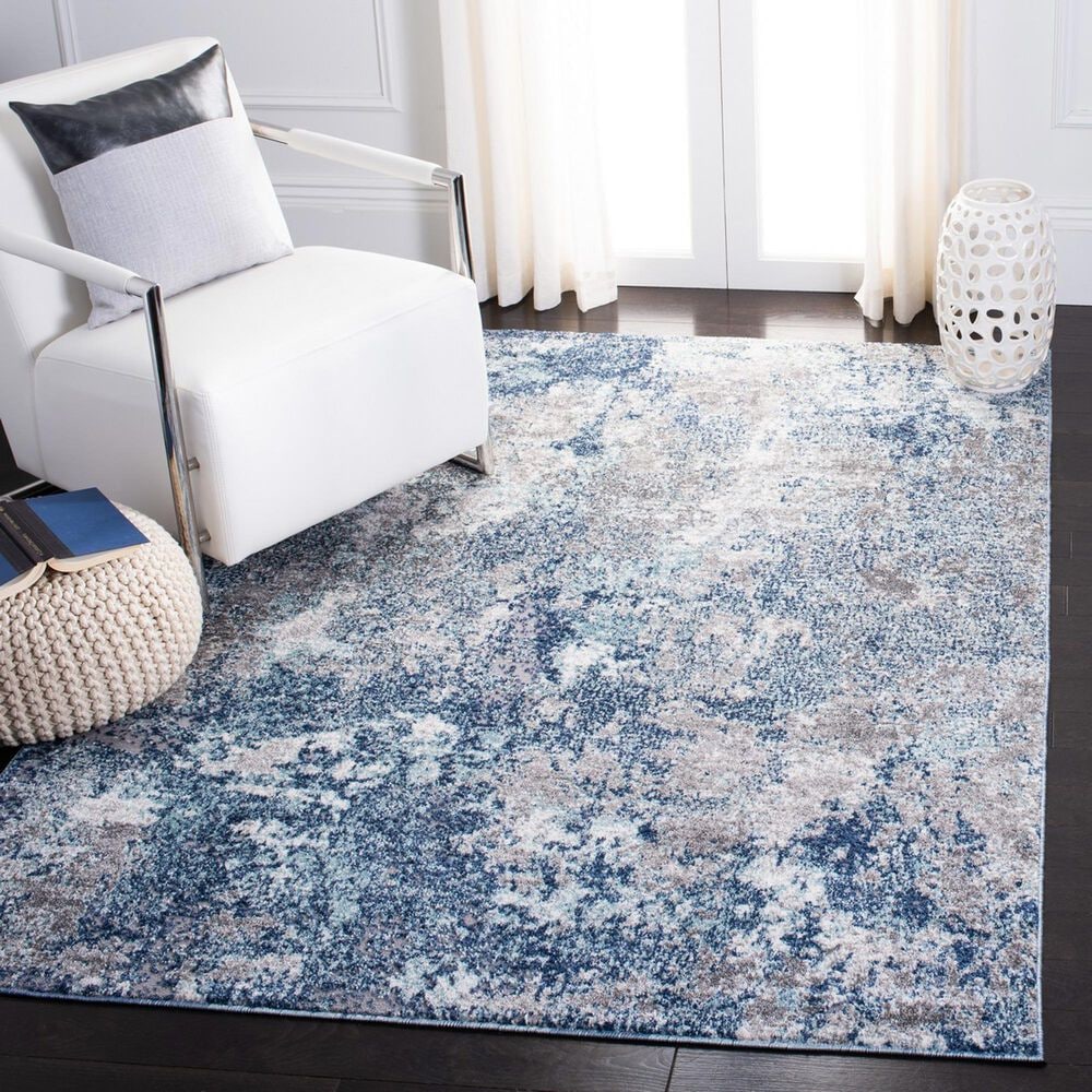 Safavieh Aston 5&#39;3&quot; x 7&#39;7&quot; Navy and Grey Area Rug, , large