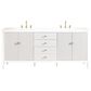 James Martin Vanities Myrrin 72" Double Vanity in Bright White with 3 cm Arctic Fall Solid Surface Top, , large