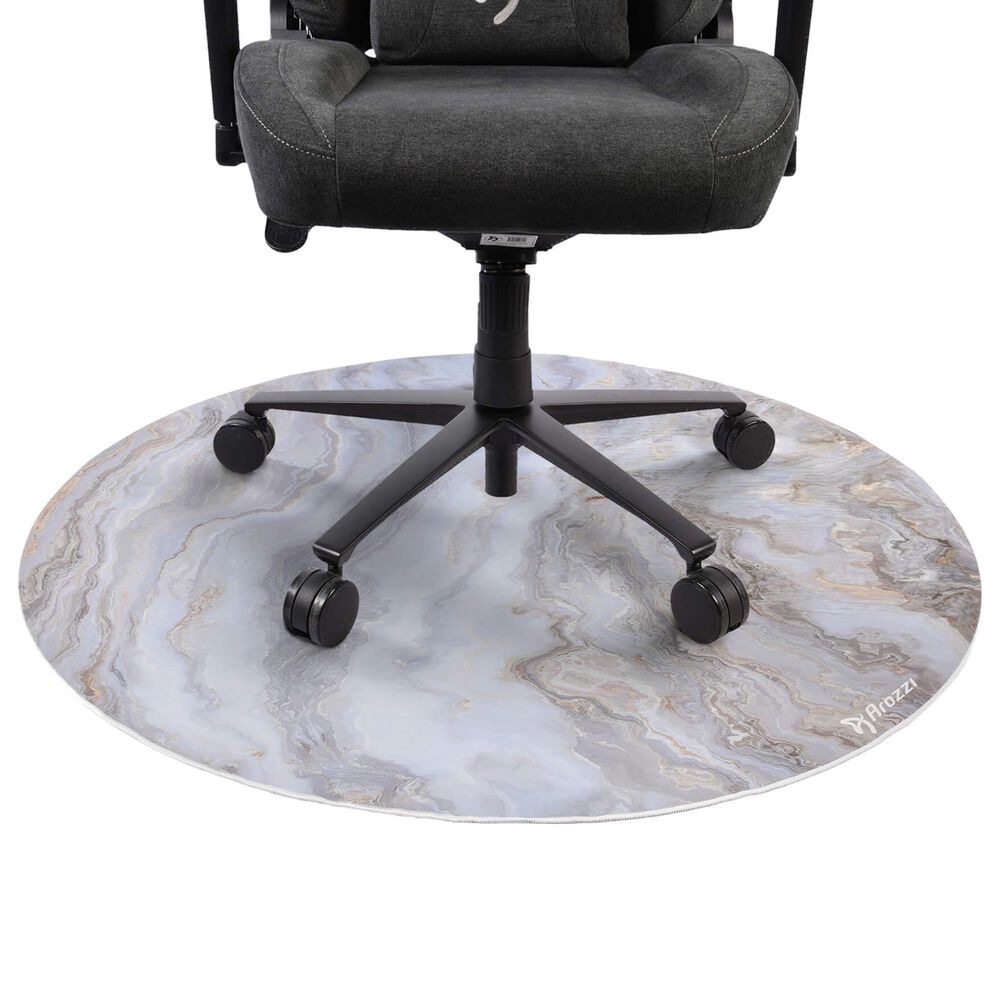 Arozzi Zona Microfiber Noise Dampening and Scratch Protection Anti-Slip Chair Mat in White Marble, , large