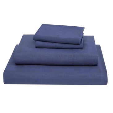 Pem America Simply Essential 4-Piece Jersey Queen Sheet Set in Denim, , large