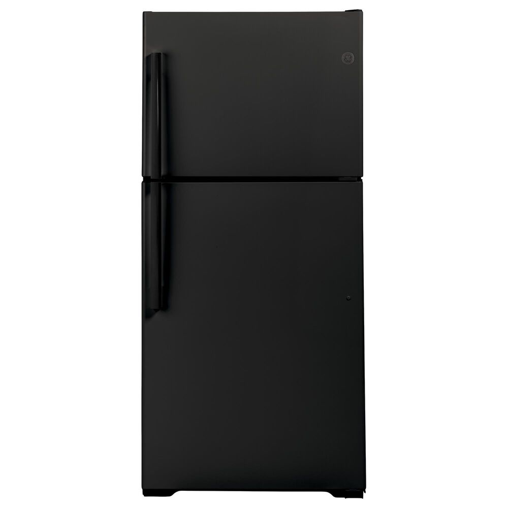 GE Appliances 21.9 Cu. Ft. Top-Freezer Refrigerator Dual Control in Black, , large