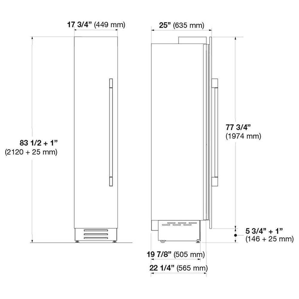 Fulgor Milano 8.22 Cu. Ft. Freezer Column with Left Hinge in Stainless Steel, , large