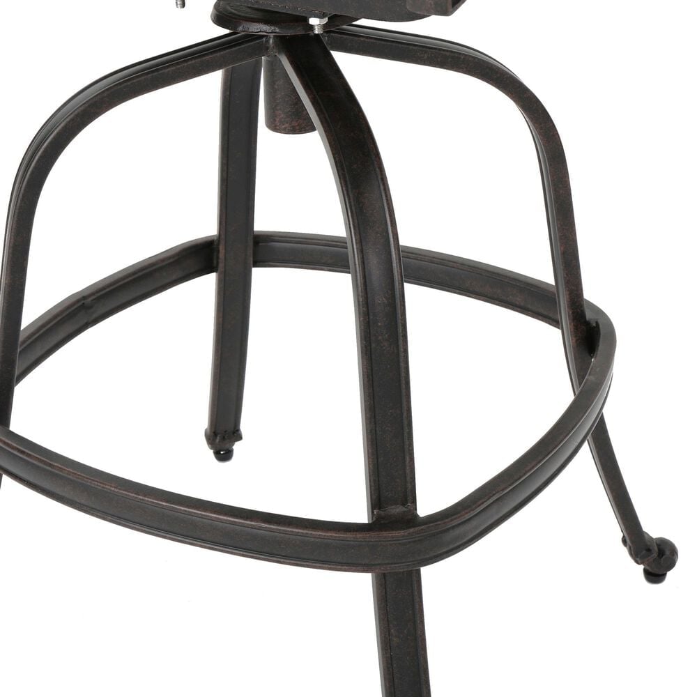 Hearth and Haven Outdoor Aluminum Swivel Barstool with Scrolled Arms in Bronze, , large
