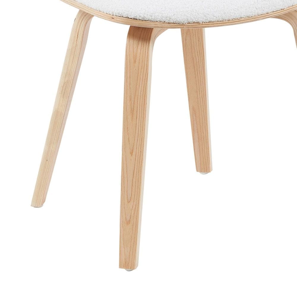 Armen Living Jaguar Side Chair with White Upholstery in Oak, , large
