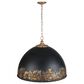 Golden Lighting Alison 8-Light Pendant with Weathered Black Shade in Vintage Gold, , large