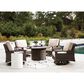 Ashley Paradise Trail Round Fire Pit Table in Medium Brown, , large