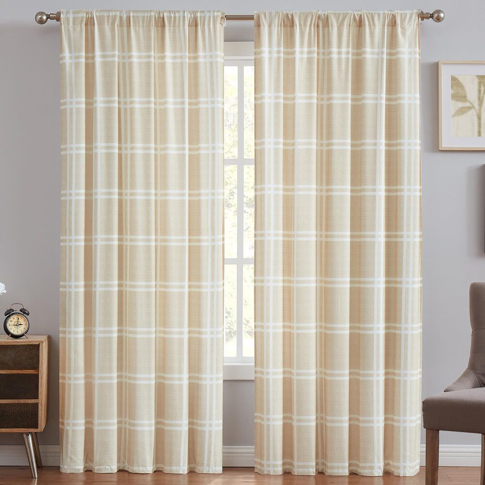 Pem America Truly Soft Leon 2-Piece Window Panel Pair in Khaki, , large