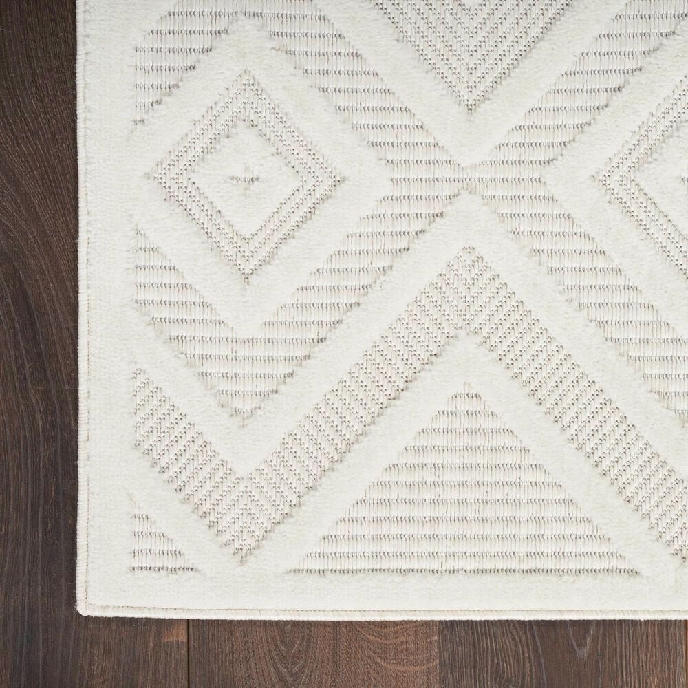 Nourison Versatile 6&#39; x 9&#39; Ivory and White Indoor/Outdoor Area Rug, , large