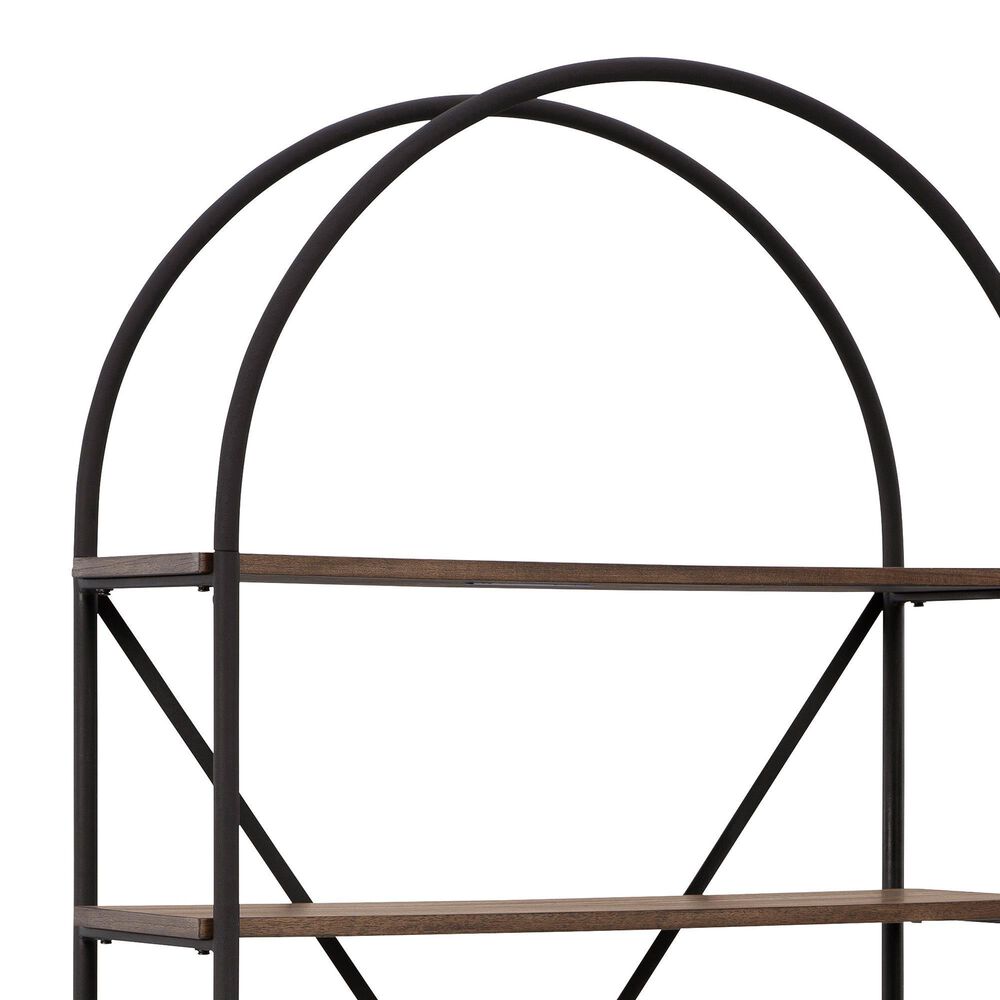 Ashley Galtbury Arched Bookcase in Brown and Black, , large