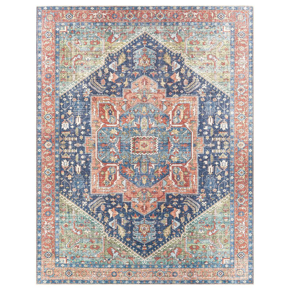 Surya Amelie AML-2311 7"10" x 10"2" Navy, Peach, Green, Coral, Beige and Blush Area Rug, , large