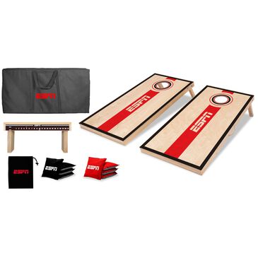 ESPN 2"x4" Wood Cornhole Set in Black and Red, , large
