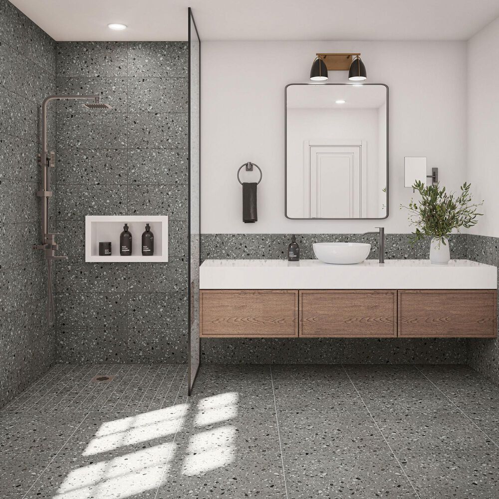 Dal-Tile Poke Smoke Flecks 24" x 24" Porcelain Tile, , large