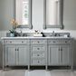 James Martin Vanities Brittany 72" Double Bathroom Vanity in Urban Gray with 3 cm Carrara White Marble Top and Rectangle Sinks, , large