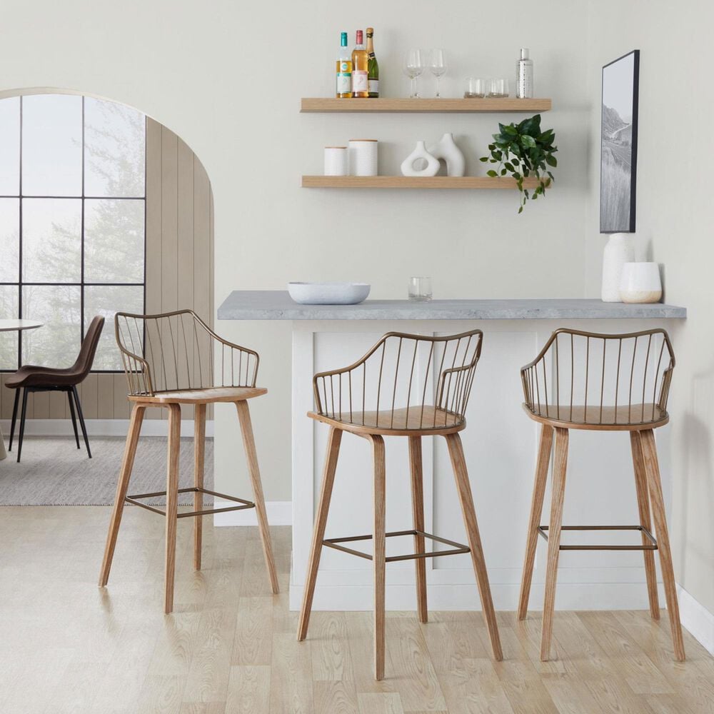 Lumisource Winston Barstool in Whitewashed and Antique Copper, , large