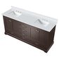 Lexora Home Dukes 72" Double Bathroom Vanity in Espresso with 2 cm White Cultured Marble Top and Rectangular Sinks, , large