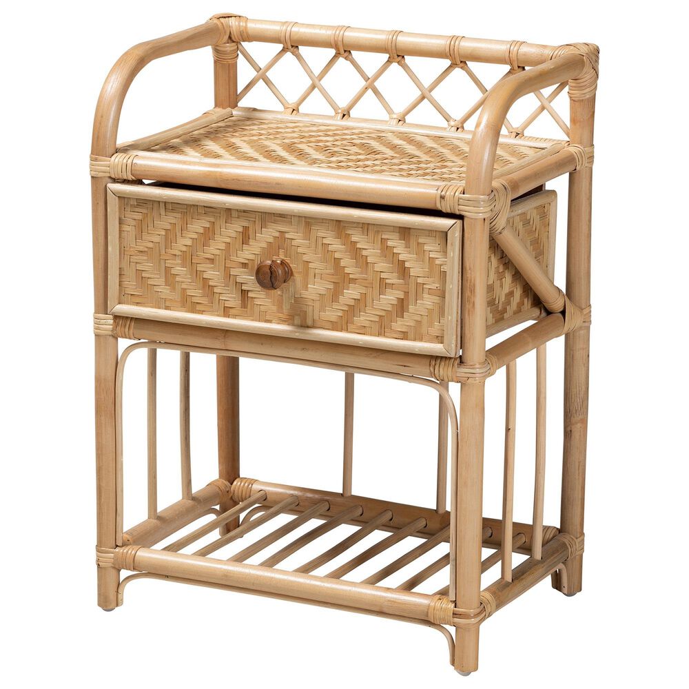 Baxton Studio Kobie 1-Drawer Nightstand in Natural Brown, , large
